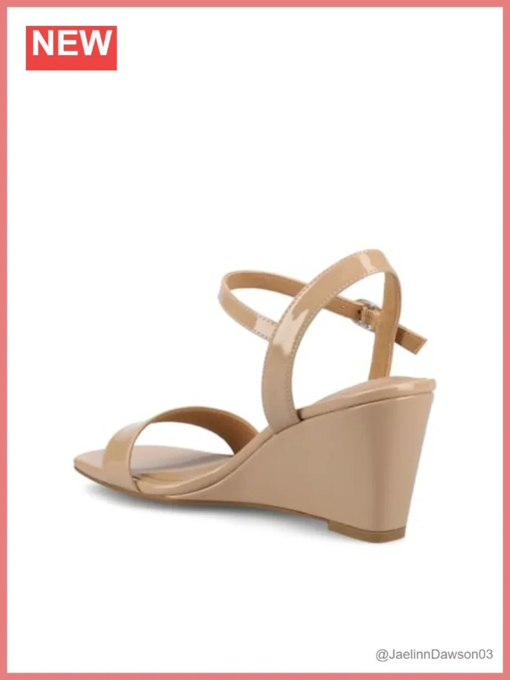 Journee Womens Dressy Wedge Sandal Faux Leather Cushioned Footbed Open Toe